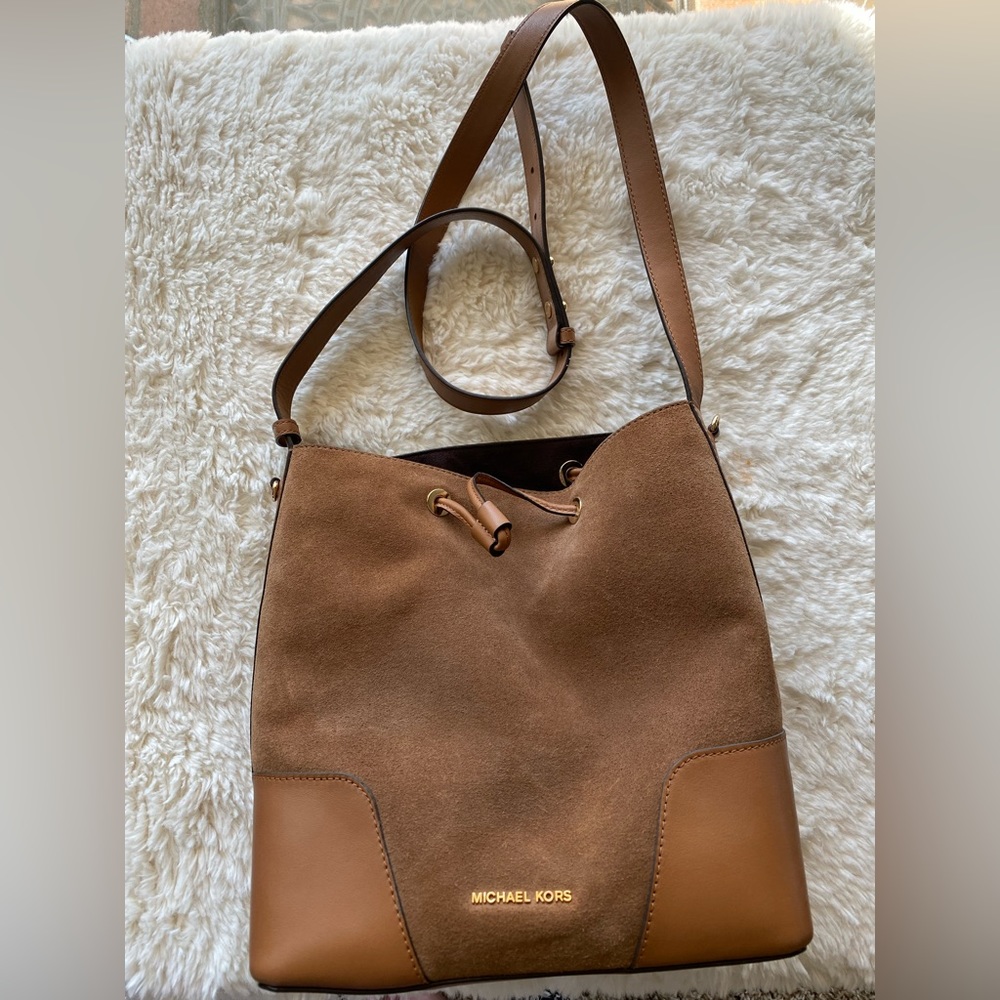 Michael Kors Purse - Suede/Leather - Brown - includes pouch